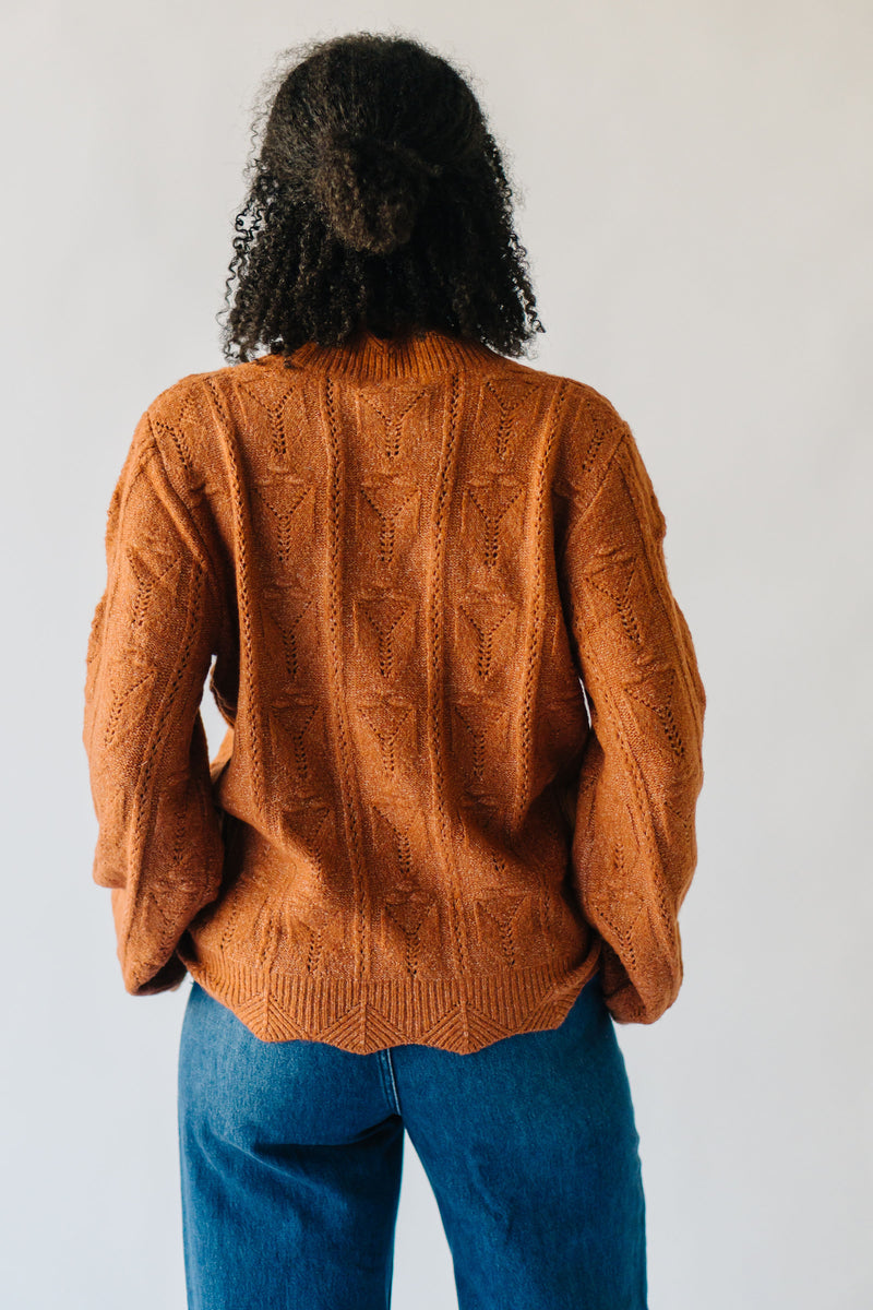 The Haymond Textured Sweater in Rust