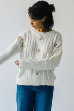 The Katherine Cable Knit Sweater in Ivory