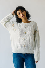 The Katherine Cable Knit Sweater in Ivory