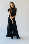 The Truitt Wide Leg Denim Jumpsuit in Black