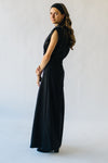 The Truitt Wide Leg Denim Jumpsuit in Black