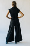 The Truitt Wide Leg Denim Jumpsuit in Black