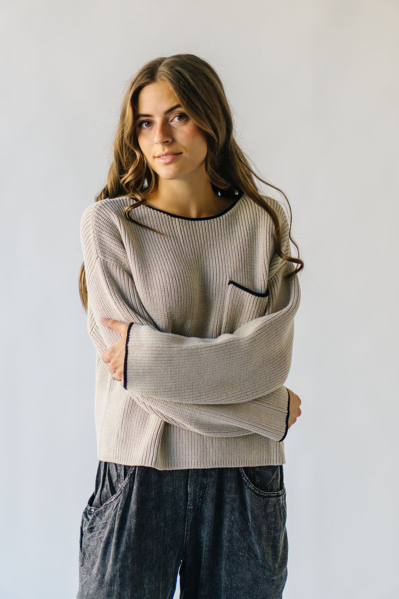 The Underly Knit Sweater in Taupe