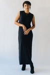 The Huish Side Stud Maxi Dress in Black