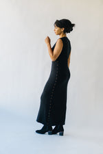 The Huish Side Stud Maxi Dress in Black