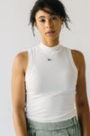 The Knapton Ribbed Mock Neck Tank Top in White