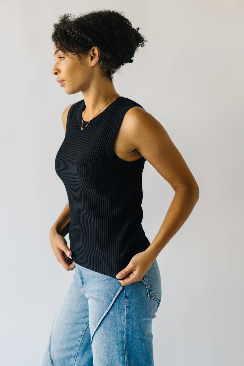 The Vankirk Ribbed Tank in Black