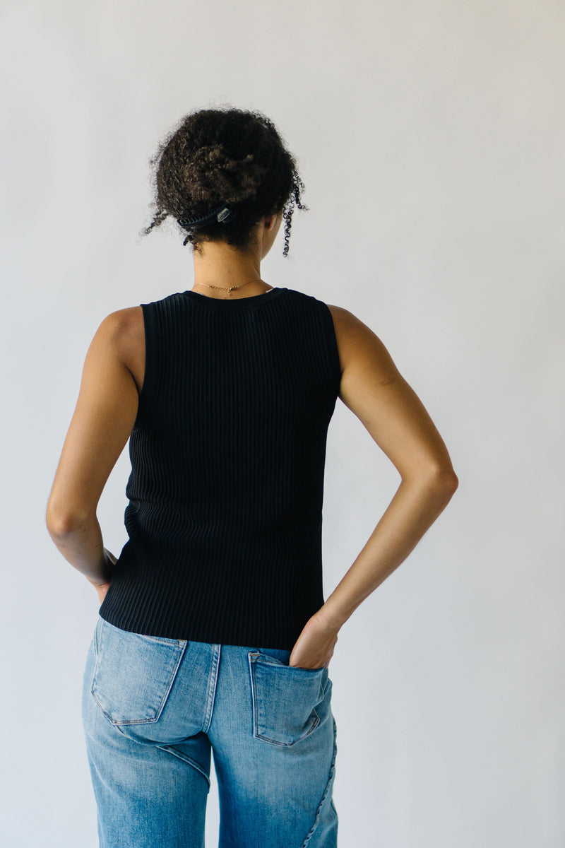 The Vankirk Ribbed Tank in Black