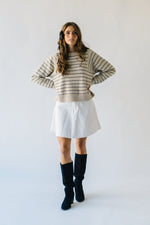 The Hagen Striped Sweater in Cream + Black