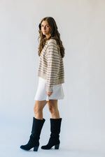 The Hagen Striped Sweater in Cream + Black