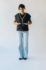 The Ragusa Trimmed Quilted Vest in Black