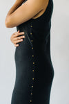 The Huish Side Stud Maxi Dress in Black