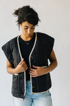 The Ragusa Trimmed Quilted Vest in Black