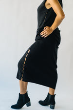 The Huish Side Stud Maxi Dress in Black