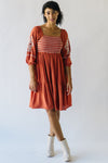 The Gorris Embroidered Peasant Dress in Rust