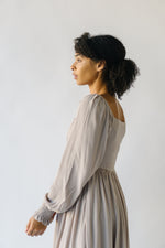 The Zwirner Ruched Bodice Maxi Dress in Taupe