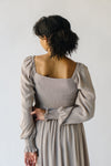 The Zwirner Ruched Bodice Maxi Dress in Taupe