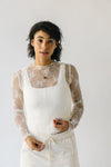 The Kerr Mock Neck Lace Blouse in Cream