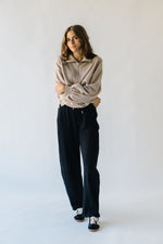 The Swando Cropped Half Zip Pullover in Sand