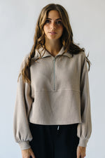 The Swando Cropped Half Zip Pullover in Sand