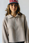 The Swando Cropped Half Zip Pullover in Sand