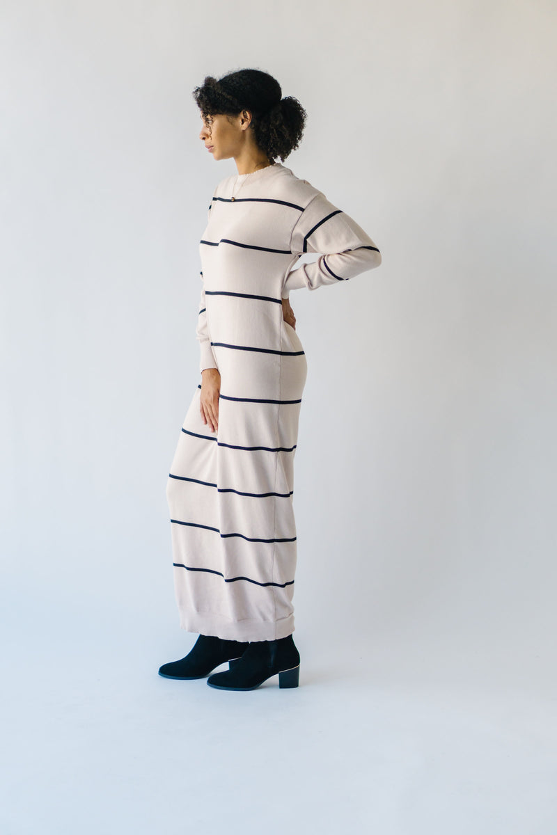 The Steinfath Striped Sweater Dress in Natural + Black