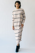 The Steinfath Striped Sweater Dress in Natural + Black