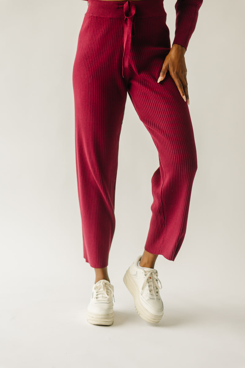The Bethel Ribbed Straight Leg Sweater Pant in Mulberry – Piper & Scoot