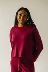 The Hartly Ribbed Cropped Sweater in Mulberry