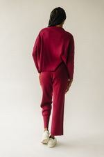 The Hartly Ribbed Cropped Sweater in Mulberry