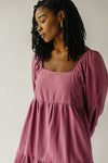 The Callahan Square Neck Dress in Mauve