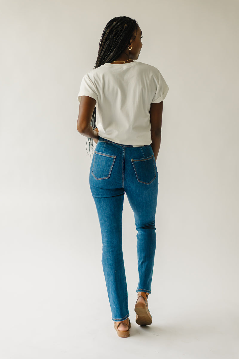 The Milford High Rise Bootcut Jean in Medium Blue