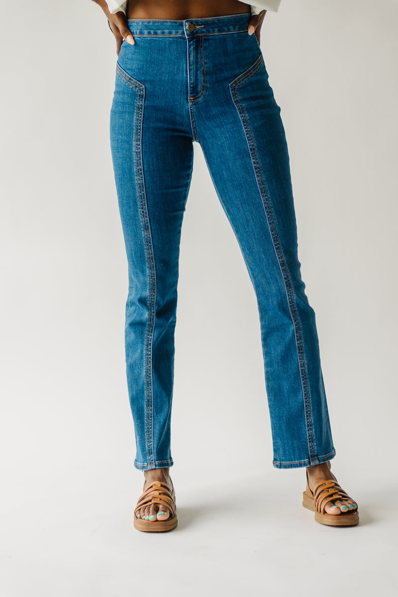 The Milford High Rise Bootcut Jean in Medium Blue