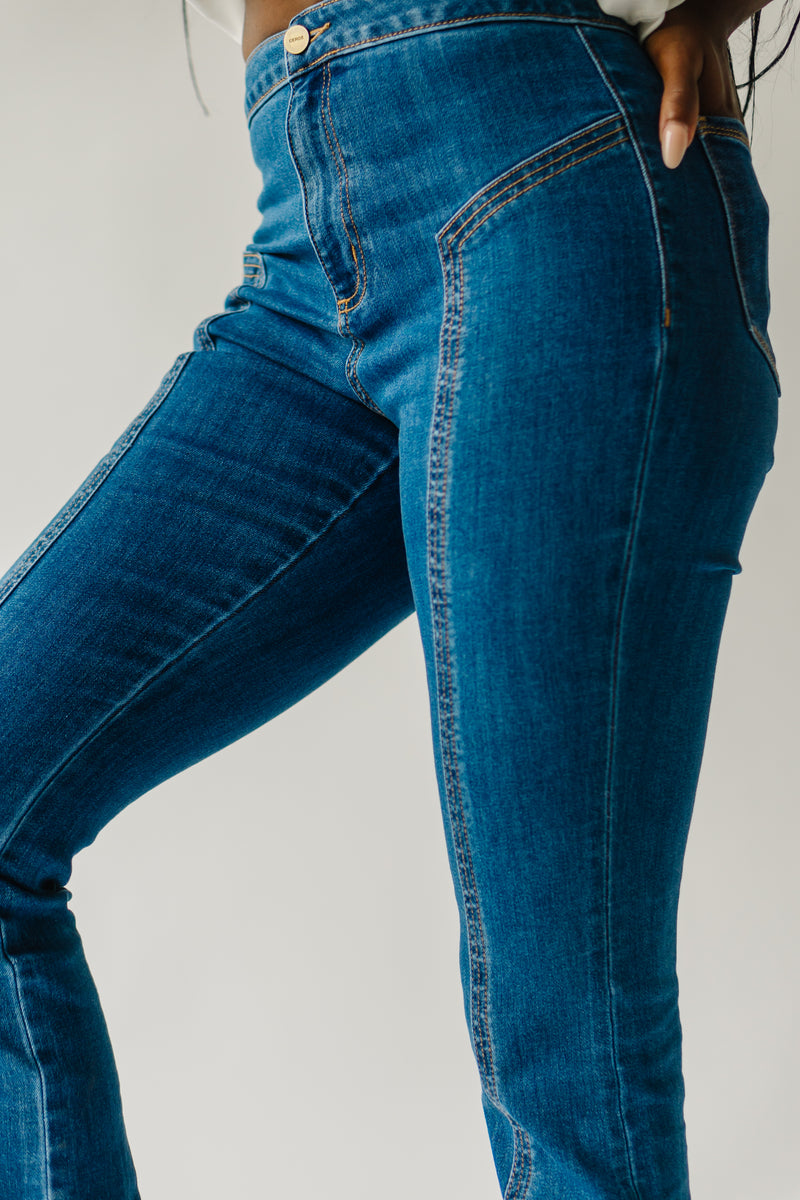 The Milford High Rise Bootcut Jean in Medium Blue