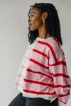 The Sarasota Striped Two-Tone Sweater in Pink Multi
