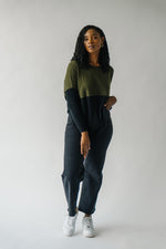 The Strike Casual Pocket Sweater in Olive + Black
