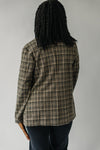 The Seaford Knit Blazer in Black + Taupe Plaid