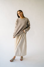 The Richert Contrast Binding Sweater in Sand