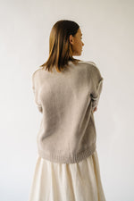 The Richert Contrast Binding Sweater in Sand