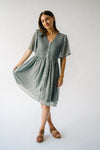 The Pineda Smocked Detail Midi Dress in Sage