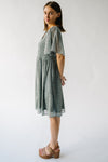 The Pineda Smocked Detail Midi Dress in Sage