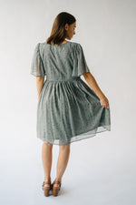 The Pineda Smocked Detail Midi Dress in Sage