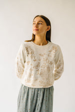 The Branwen Embroidered Sweater in Cream + Mocha