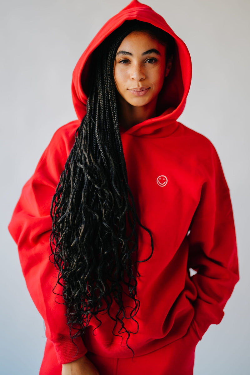 The Tina Cozy Hoodie in Red