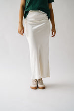 The Belknap Satin Maxi Skirt in Cream