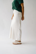 The Belknap Satin Maxi Skirt in Cream