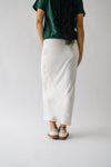 The Belknap Satin Maxi Skirt in Cream