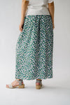 The Myrick Floral Pleated Midi Skirt in Green