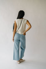 The Giarla Polka Dot Wide Leg Jean in Light Denim