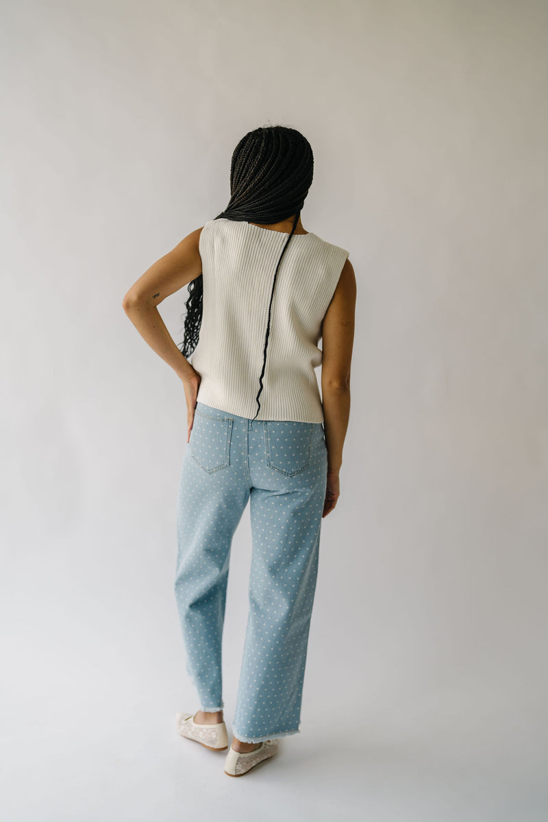 The Borbolla Zip-Up Sweater Vest in Off White